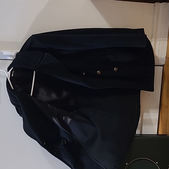 Vintage Black Peacoat with custom buttons - Picture 4 of 6